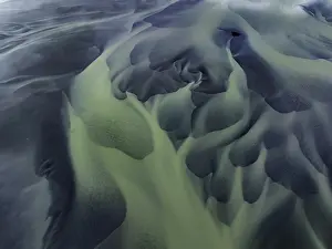 Aerial View Of River Course Drucke: River, river course, river delta