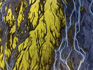 Aerial View Of River Course Drucke: River, river course, river delta
