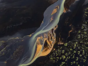 European Wilderness Scenery Drucke: River, river course, river delta