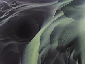 Icelandic Riverine Landscape Drucke: River, river course, river delta