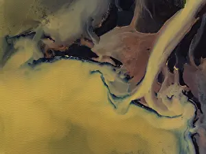 Aerial View Of River Drucke: River, river course, river delta