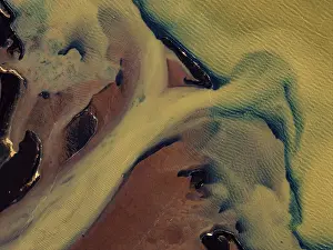 Aerial View Of River Drucke: River, river course, river delta