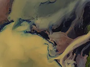 Aerial View Of River Drucke: River, river course, river delta