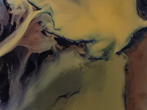 Wild River Landscape Drucke: River, river course, river delta