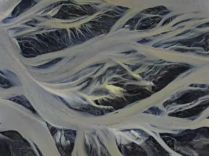 Wild River In Iceland Drucke: River, river course, river delta