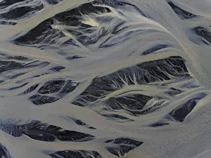 Icelandic Aerial Photography Drucke: River, river course, river delta