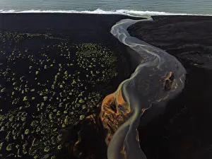 Aerial View Of River Drucke: River, river course, river delta