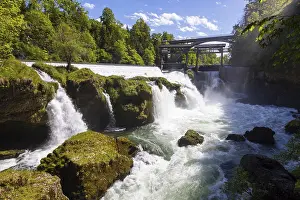 Upper Austria Waterfalls Drucke: River Traun, Traunfall, Roithham am Traunfall