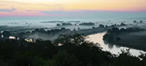 Morning Light Atmosphere Drucke: River Warta at dawn