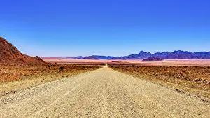 No People In The Desert Drucke: Road, Desert, Namibia