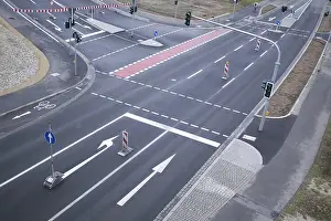 European Road Traffic Scene Drucke: Road intersection (junction), Bamberg