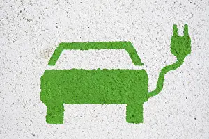 Electric Vehicle Charging Point Drucke: Road marking for e-charging station