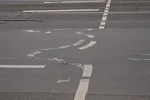 Deserted German Roads Drucke: Road marking, Germany