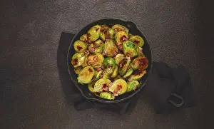 Bacon And Vegetables Drucke: Roasted brussels sprouts, with bacon