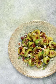Homemade Gourmet Meal Drucke: Roasted brussels sprouts, with bacon