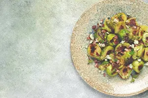Roasted Brussels Sprouts Drucke: Roasted brussels sprouts, with bacon