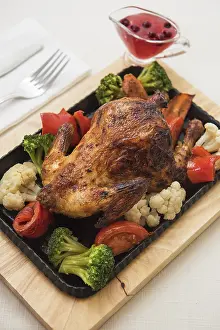 Thanksgiving Meal Ideas Drucke: Roasted chicken with vegetables