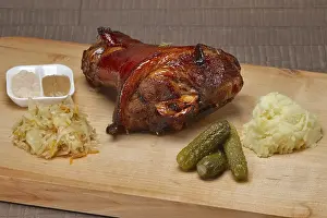 Mashed Potato Dish Drucke: Roasted knuckle with mashed potato