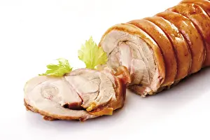 Studio Background Cuisine Drucke: Roasted pork roll