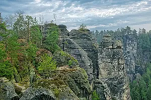 Saxony Tourist Attraction Drucke: Rock formation view Ferdinandstein