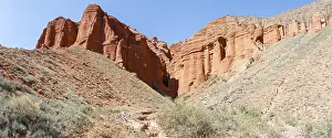 Red Sandstone Formations Drucke: Rock formations of eroded red sandstone
