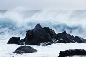 Atlantic Ocean Waves Drucke: Rock in the surf, waves in the Atlantic