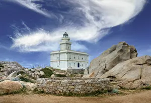 Capo Testa Lighthouse Drucke: The rocks with the Capo Testa lighthouse