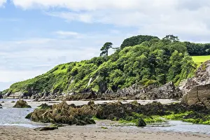 Plymouth Drucke: Felsen und Klippen auf Mothecombe Beach