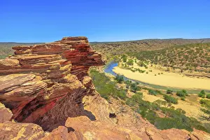 Kalbarri National Park Drucke: The rocks rippled with red