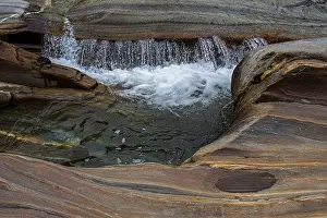 Mountain Torrent Landscape Photo Drucke: Rocks, rock structures, small waterfall