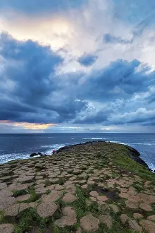Northern Ireland Coastline Drucke: Rocky coast with basalt columns