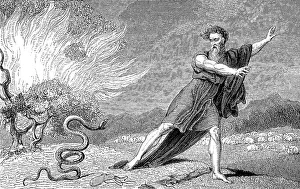 Der Stab wird ein Schlangen, Moses