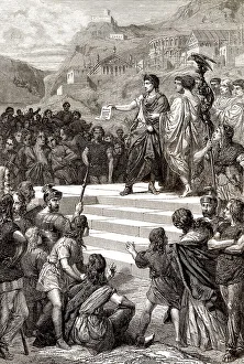Roman Civilization Illustration Drucke: Roemischer Kaiser Claudius oder Tiberius Claudius Caesar Augustus Germanicus
