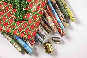 Plain Colored Background Gifts Drucke: Several rolls of wrapping paper