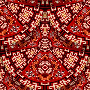 Embellished Floral Design Drucke: Romanian embroidery seamless pattern vector design