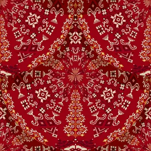 Seamless Pattern Vector Art Drucke: Romanian embroidery seamless pattern vector design