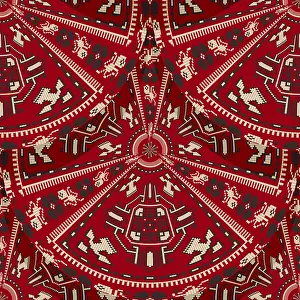 Seamless Pattern Vector Art Drucke: Romanian embroidery seamless pattern vector design