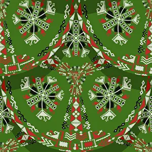 Seamless Pattern Vector Art Drucke: Romanian embroidery seamless pattern vector design