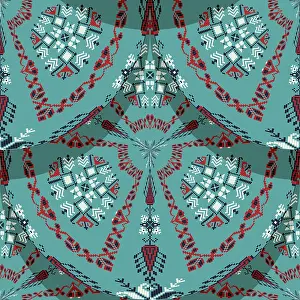 Classic European Ornamentation Drucke: Romanian embroidery seamless pattern vector design