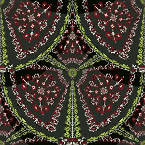 Seamless Pattern Vector Art Drucke: Romanian embroidery seamless pattern vector design