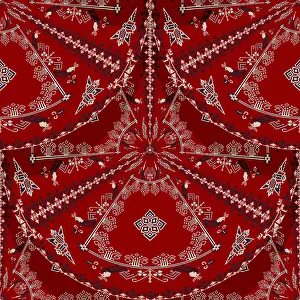 Embellished Floral Design Drucke: Romanian embroidery seamless pattern vector design