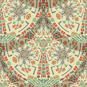 Seamless Pattern Vector Art Drucke: Romanian embroidery seamless pattern vector design