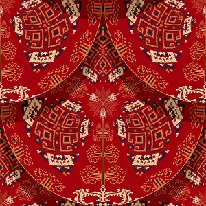 Seamless Pattern Vector Art Drucke: Romanian embroidery seamless pattern vector design