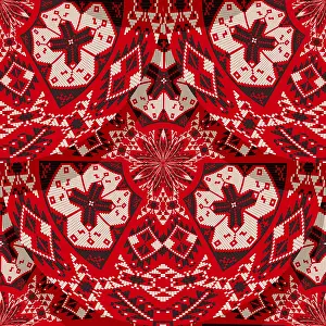 Vintage Decorative Item Drucke: Romanian embroidery seamless pattern vector design