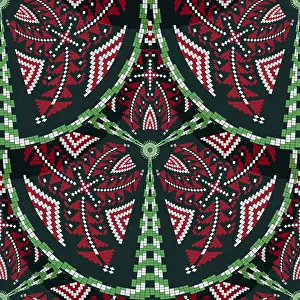 Classic Romanian Ornamentation Drucke: Romanian embroidery seamless pattern vector design