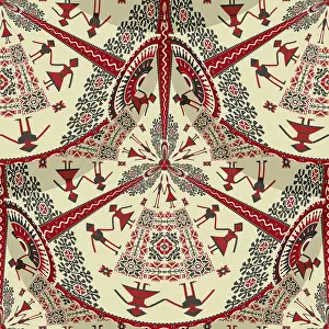 Classic European Ornamentation Drucke: Romanian embroidery seamless pattern vector design