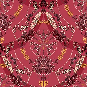 Embellished Floral Design Drucke: Romanian embroidery seamless pattern vector design
