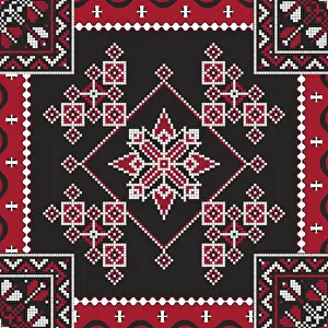 Romanian Embroidery Pattern Drucke: Romanian vector pattern inspired from traditional embroidery