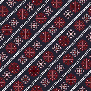 Romanian Embroidery Pattern Drucke: Romanian vector pattern inspired from traditional embroidery