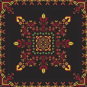 Southeast Europe Ornamentation Drucke: Romanian vector pattern inspired from traditional embroidery